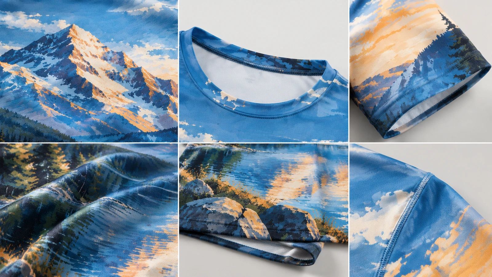 White polyester sublimation fabric surface with sewn label and printed back-neck tag options