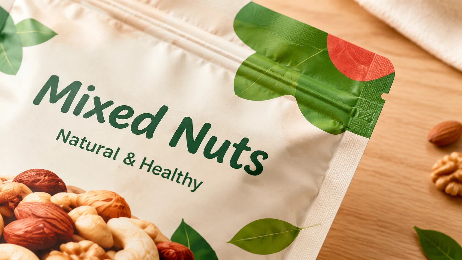 Surface finish and closure options for custom stand-up pouches Matte, gloss and metallic pouch finishes with press-to-close zipper, tear notch and degassing valve