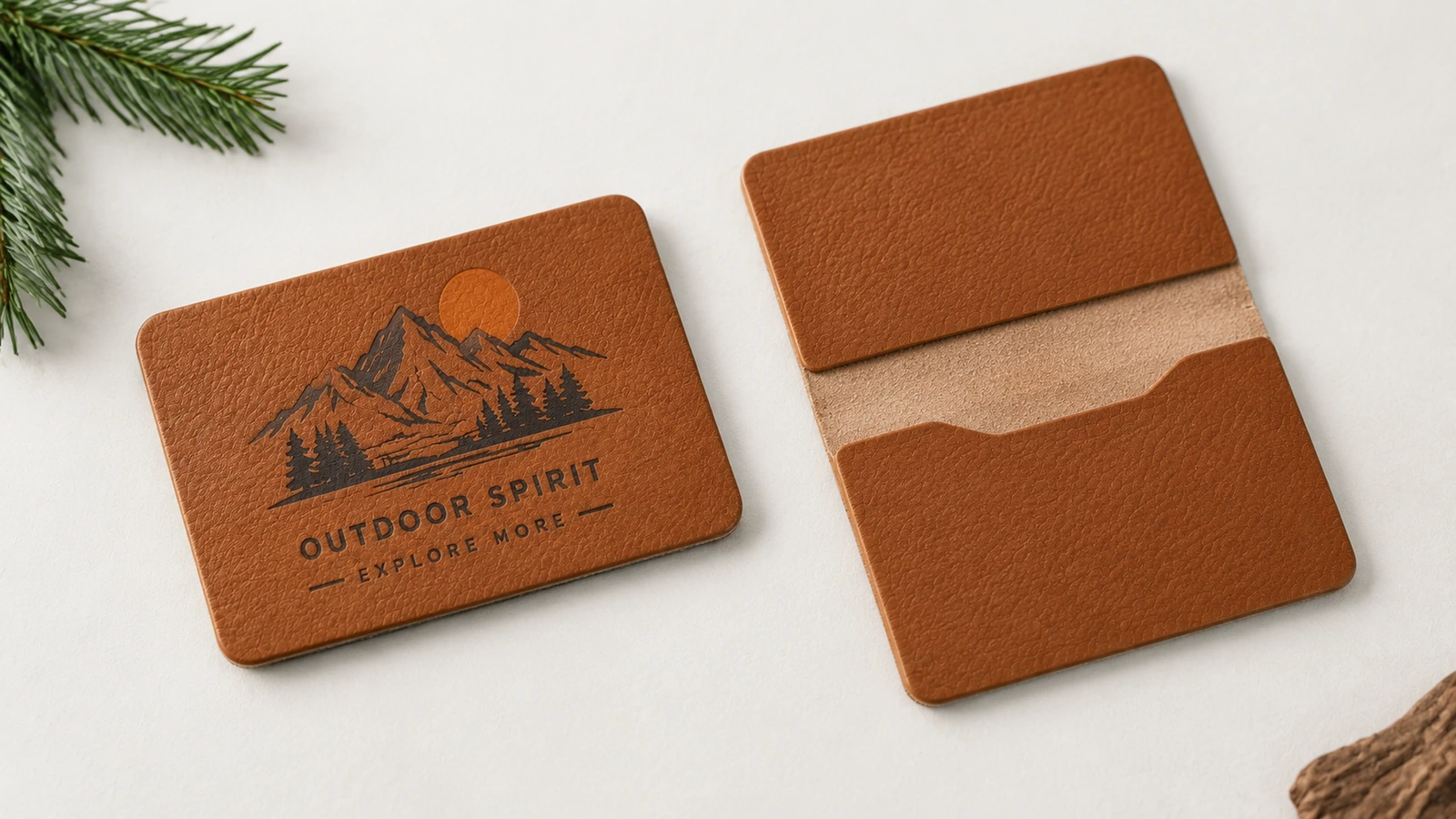 Label size, line weight and contrast for readable logos PU leather label size and logo readability comparison with light foil on dark PU