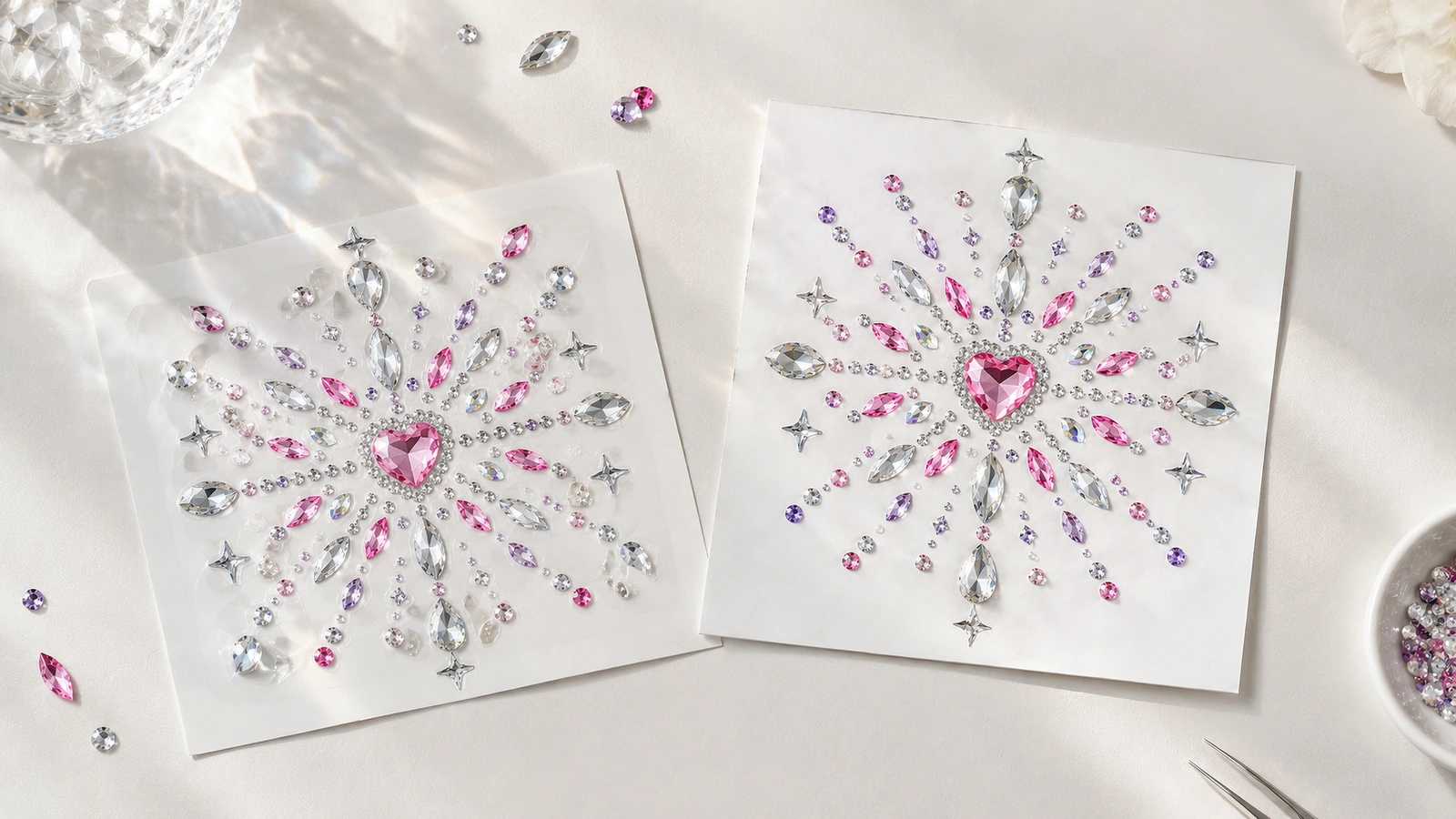 Rhinestone stone size and readability comparison SS6, SS10, SS16 and SS20 rhinestones beside a millimeter scale showing lettering readability