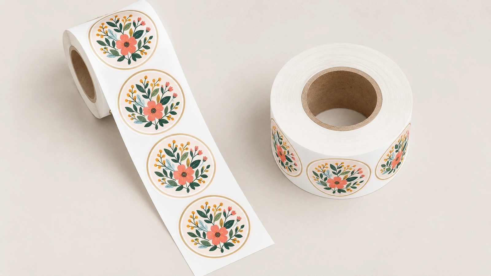 Sizing roll labels to the container panel for readability Roll label size and readability check on a curved bottle panel with ruler and barcode quiet zone marked