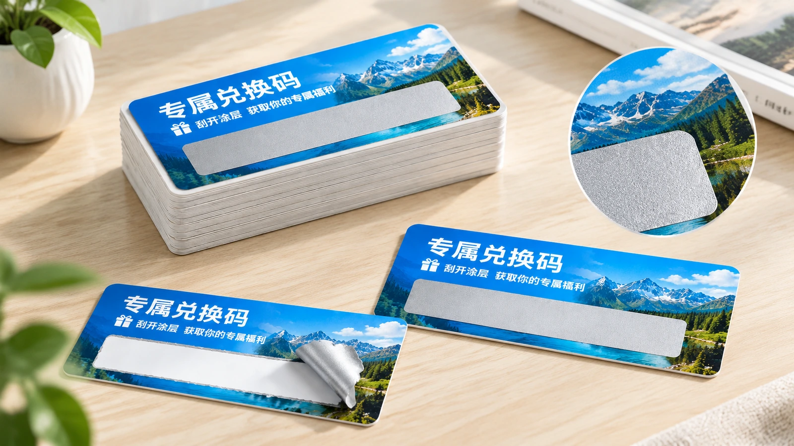 Packing, shipping protection, and reorder samples for scratch-off labels Scratch-off label rolls and interleaved sheets packed in cartons with retained sample