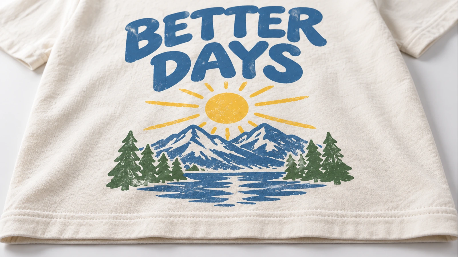Ink finish and print location options for screen printed tees Swatches of plastisol, water-based, and discharge ink finishes with front, back, and sleeve print locations