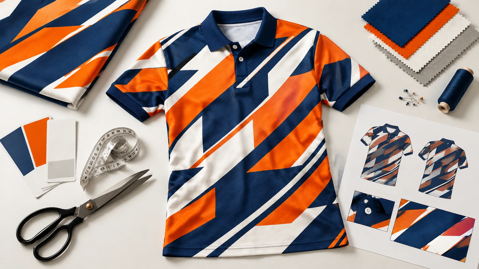 Coaches and event staff wearing custom all-over-print polyester polo shirts at a tournament