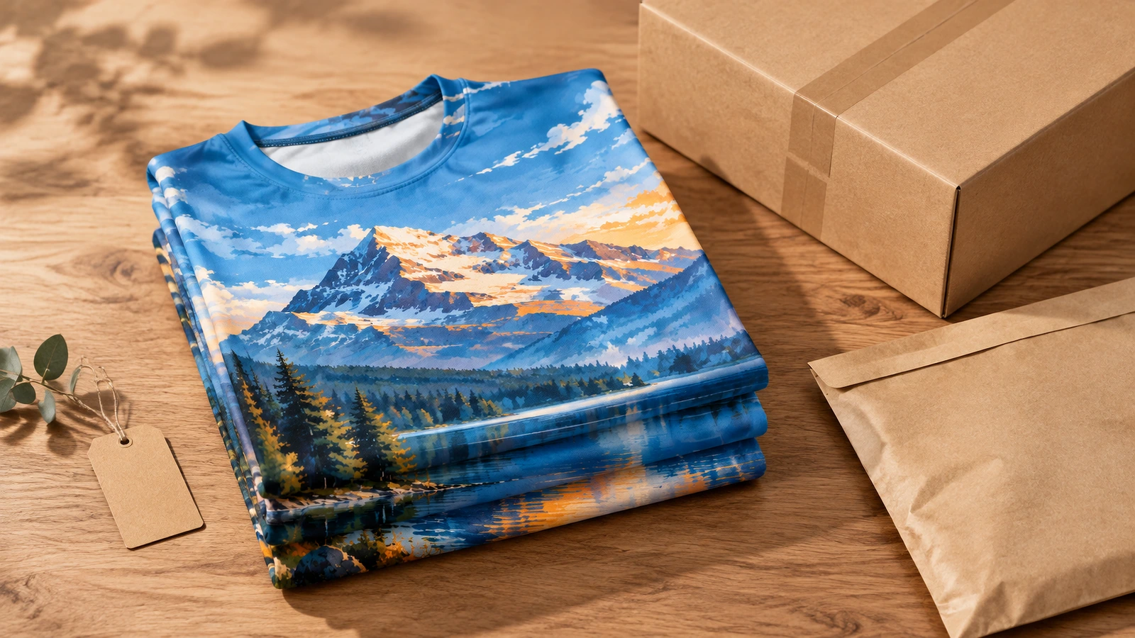 Inspector comparing washed and unwashed sublimation T-shirt samples for color and ghosting