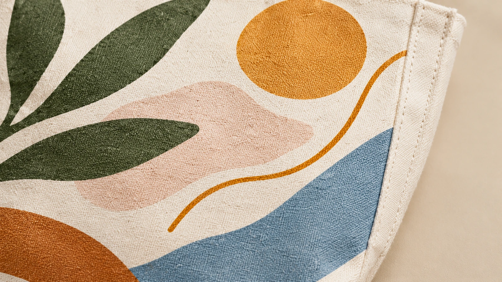 Fabric surface, handle and closure options Natural and dyed cotton swatches with handle stitching and snap closure options