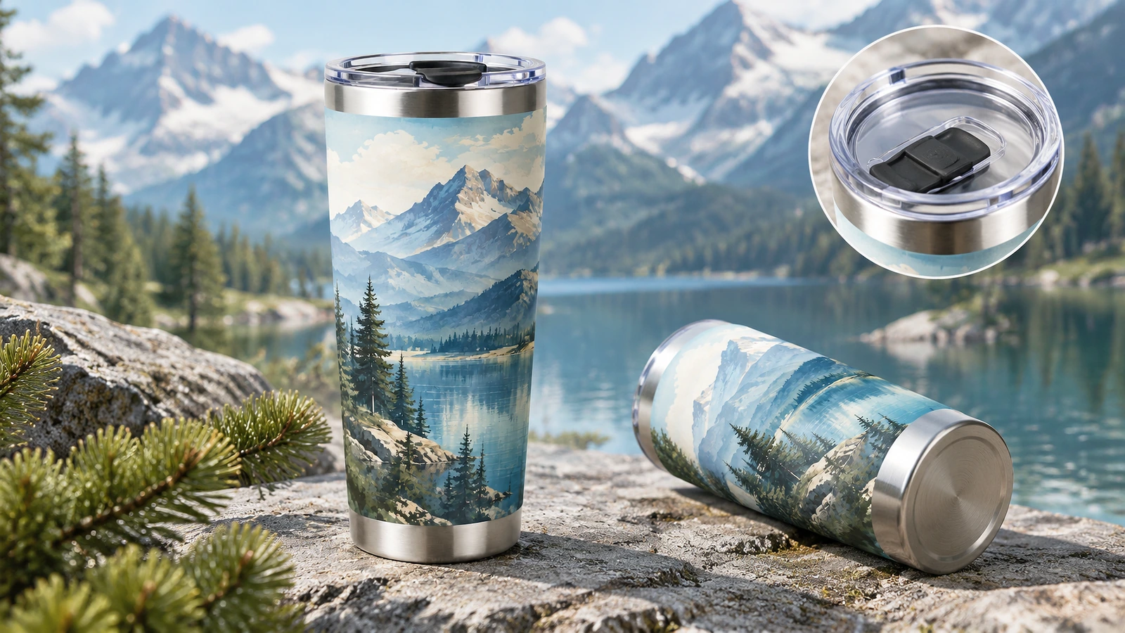 Tumbler packaging, shipping protection and reorder samples Engraved tumblers packed in individual dividers with rim protection inside a shipping carton