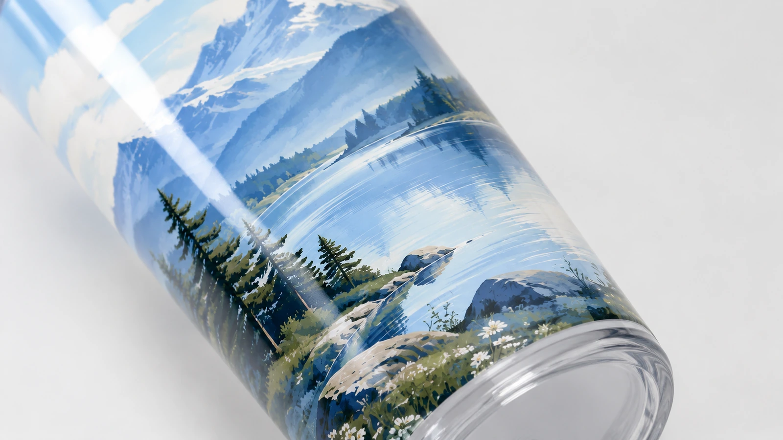 Clear, frosted and colored plastic tumbler bodies with lid and straw options side by side