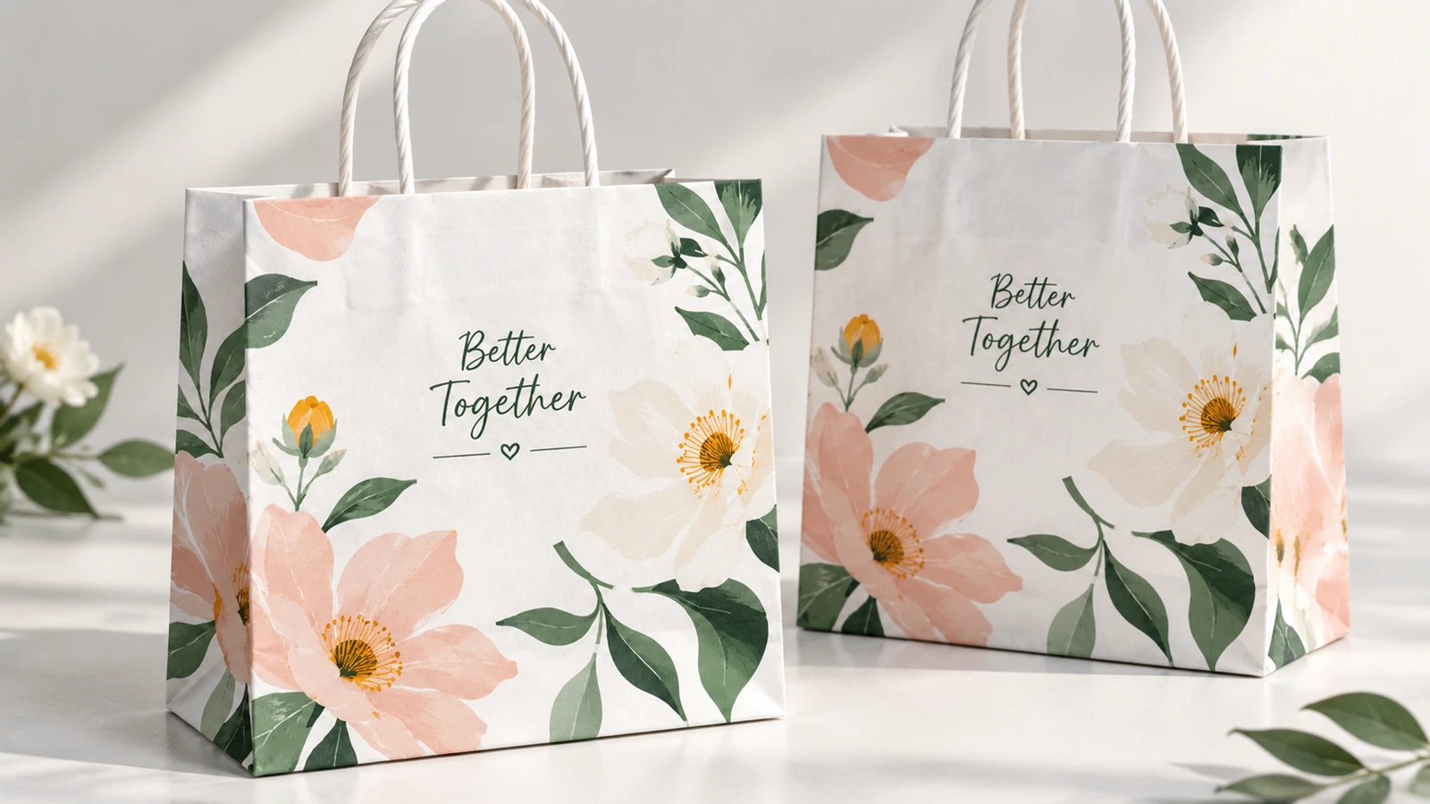 Conceptual production stages to confirm in the order specification Illustrative paper bag production sequence from paper and printing to forming, handle attachment and packing