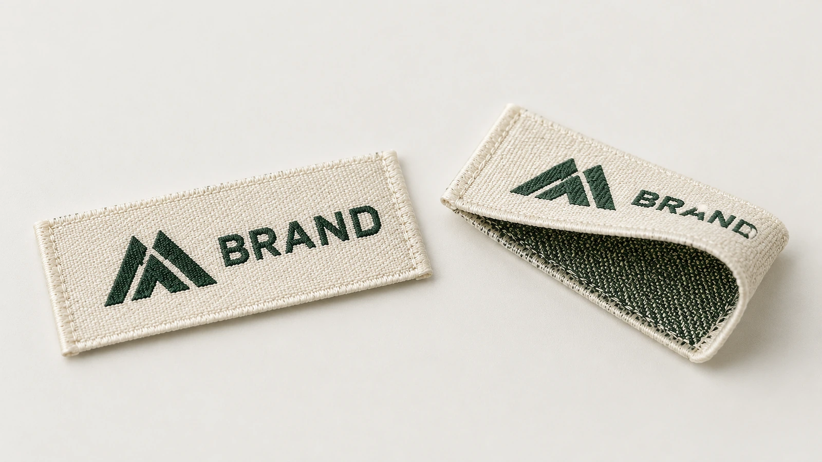 Woven tag sizing and 2 mm minimum text legibility Woven tag size and minimum text height legibility comparison with ruler
