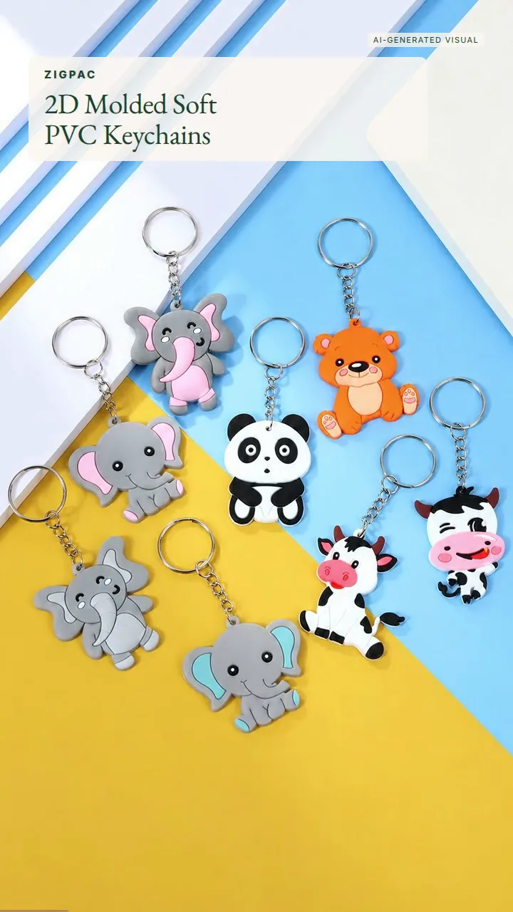 Custom Rubber Keychains in 2D Molded Soft PVC: Quick Look