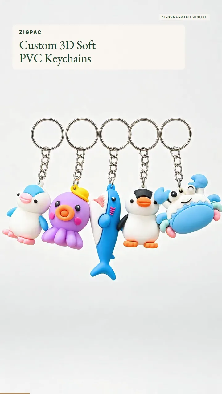 Custom 3D Rubber Keychains for Logos, Mascots and Branded Merchandise: Quick Look