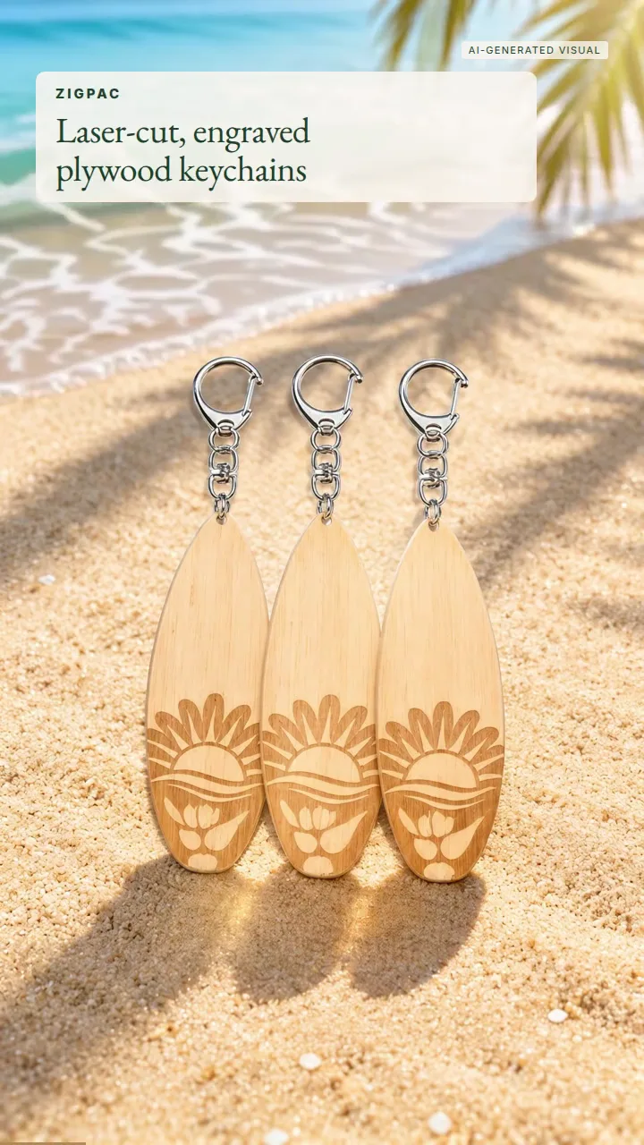 Custom Wooden Keychains — Laser-Cut and Engraved Plywood: Quick Look