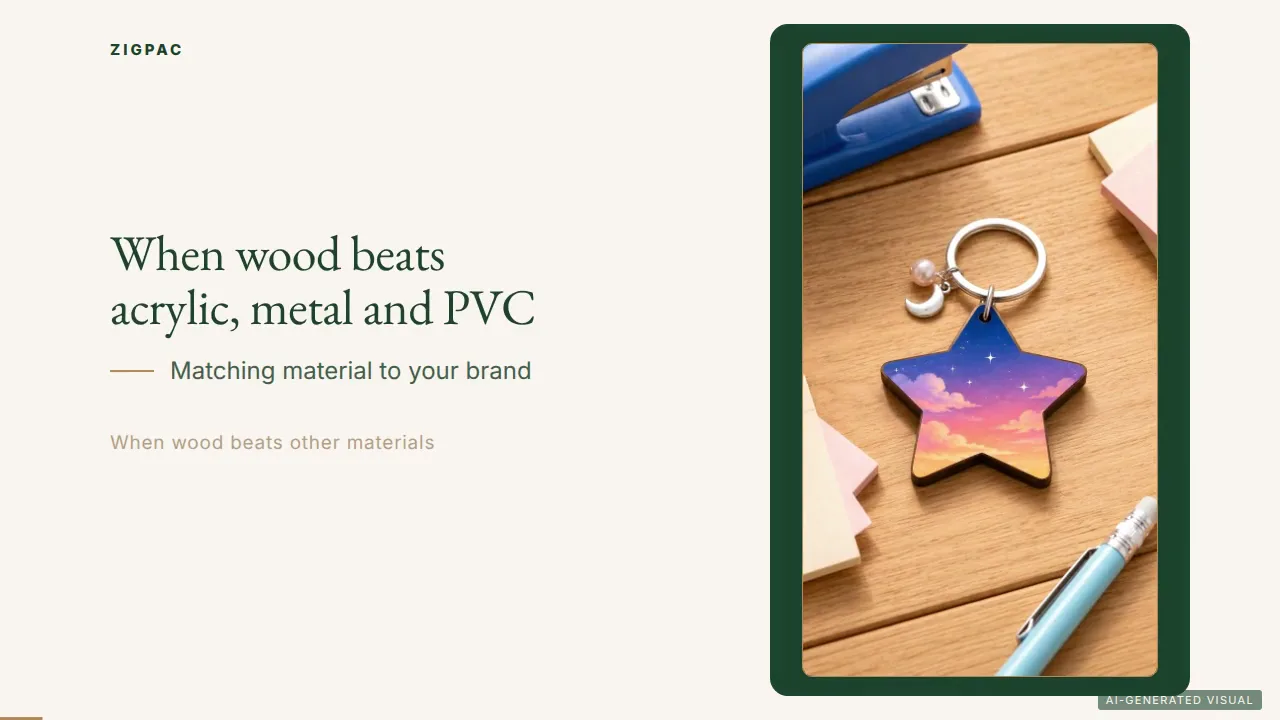 Wooden Keychains for Brands: When They Beat Acrylic, Metal and PVC (Video)