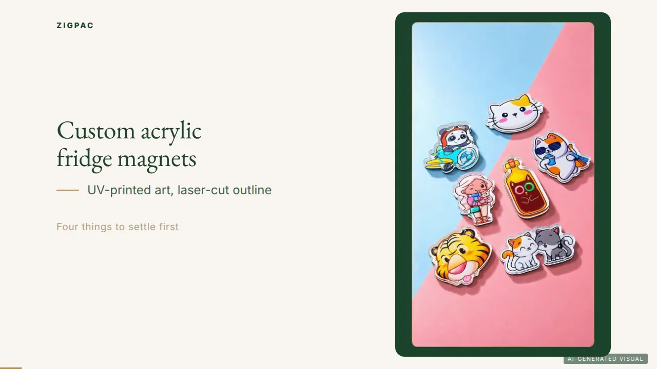 Custom Acrylic Fridge Magnets with UV-Printed Artwork and Laser-Cut Shapes: Video Guide