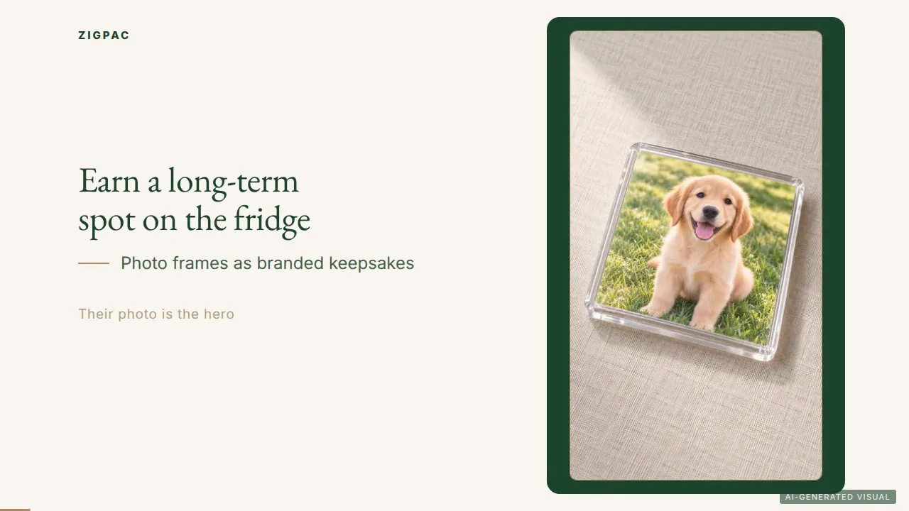 Magnet Picture Frames as Branded Keepsakes: How Businesses Earn a Long-Term Spot on the Fridge (Video)