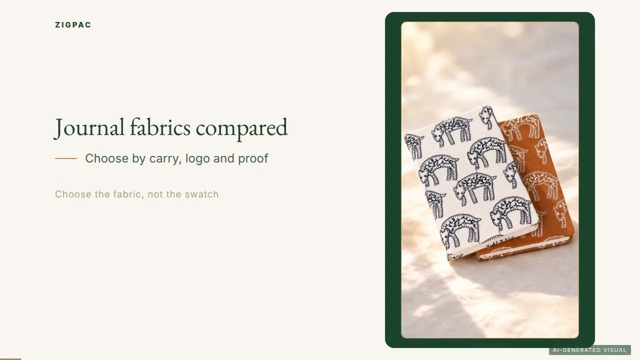 Journal Fabrics Compared: Linen, Canvas, Bookcloth, Faux Suede and Recycled PET for Corporate Gifts (Video)