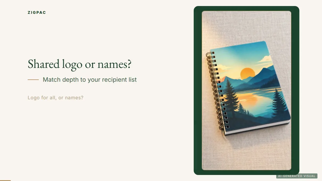Customized Notebook Programs: Shared Logo Branding or Per-Recipient Personalization? (Video)