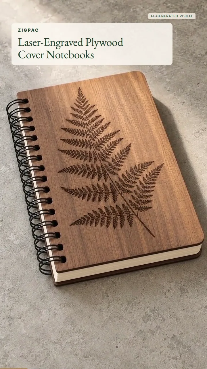 Custom Wooden Notebooks with Laser-Engraved Plywood Covers: Quick Look